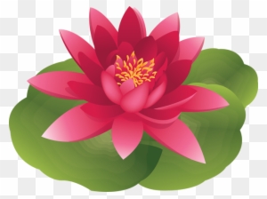 Water Lily Clipart Lily Pad - Water Lily Flower Cartoon