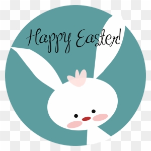 Happy, Circle, Spring, Bunny, Holiday, Easter, Cute - Happy Easter Clip Art