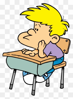 Bored Student Sitting At Desk Clipart - Pay Attention Clip Art