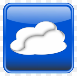 Clouds, Cloudy, Button, Glossy, Shiny, Square - Weather Button