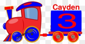 Loco Train Cayden Clip Art - Train Happy Birthday Clipart