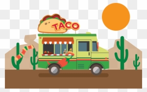 Vector Mexican Pizza Car - Mexican Food Truck Clip Art