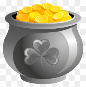 St Patrick Pot Of Gold With Coins Png Picture - Gold