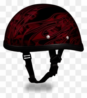 Eagle- W/ Multi Skull Flames Red - Bicycle Helmet