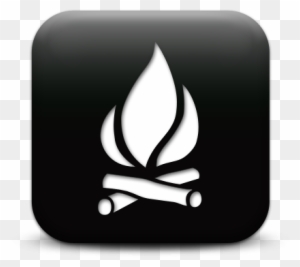 Campfire Clipart Simple - Matte Grey Square Icon Fire