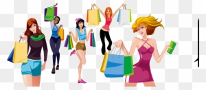 Vector Shopping Girl - Girl Shopping Transparent Vector