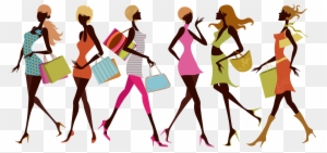 Shopping Drawing Illustration - Girls Shopping