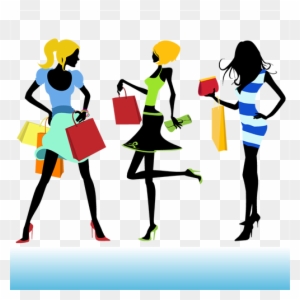 Shopping Women Girls People Vector Illustrations - Shopping Girl