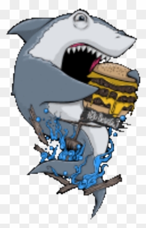 Shark Eating A Cheeseburger Logo