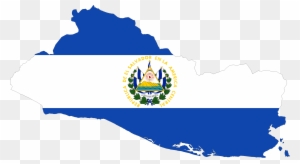 El Salvador Flag Map Clipart - El Salvador Country Flag