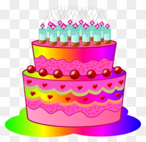 Royalty Free Clipart Illustration - Happy Birthday Cake Clip Arts