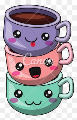 Coffee Mug With Kawaii Face Design - Cute Coffee Cup Cartoon - Free  Transparent PNG Clipart Images Download