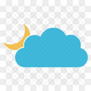 Moon Behind Cloud Icon - Illustration