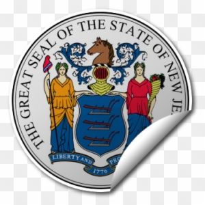 Sticker Of American State Seal - State Seal Of Nj