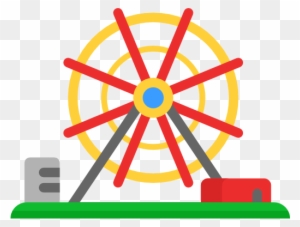 Ferris Wheel Clipart Transparent - Amusement Park Icon Png