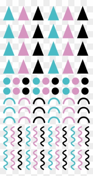 Wall Color - 80s Geometric Shapes Png