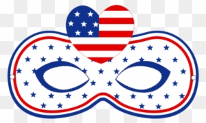 Usa Party Masks Flag Heart 1 - Independence Day