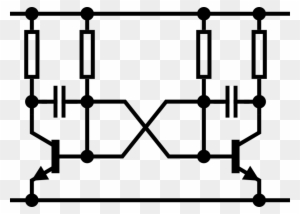 Free Astable Multivibrator - Npn Transistor Symbol