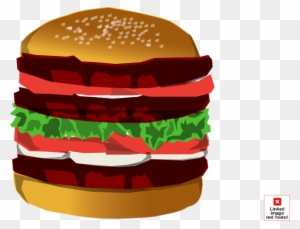 Triple Deck Clip Art - My Journal: 6x9 Blank Lined Journal - Burger Food