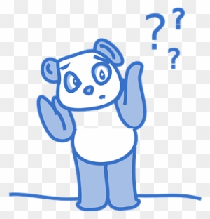Panda Cute Bear Blue Question Help Support - Confused Clip Art