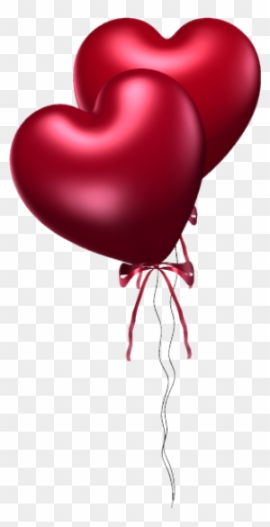Two Red Heart Balloons - Love, Romance, Valentine's Day Card