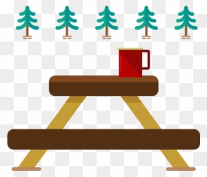 Picnic Table Clipart Illustration Png - Clip Art Camping Picnic Table