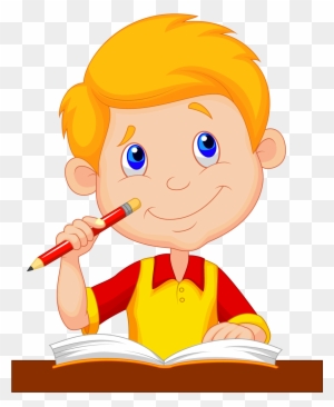 Cartoon Drawing Child - Cartoon Picture Of A Boy Studying