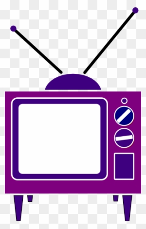 Tv Purple Colours - Old Tv Clip Art
