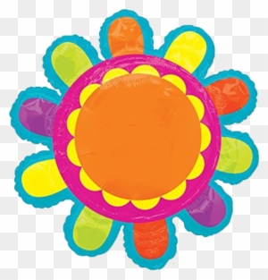 29" Neon Flower Sunflower Balloon Instaballoons Anagram - Luftballoons Flower Balloon Shapes Profitpak 10pk