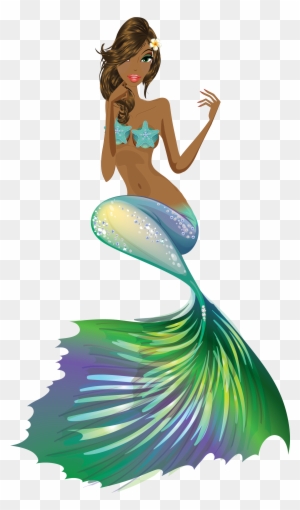 Mermaid Clip Art And Digital Paper, Fantasy Mermaid - Illustration