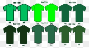 Six Green T Shirts Clip Art At Clkercom Vector Online - Dark Green Plain Shirt Front And Back