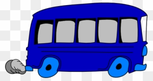 Blue Bus Clipart School Van Pencil And In Color - Blue School Bus Cartoon