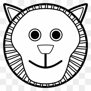 Lion Head Clipart Black And White Clipart Panda - Cat Face For Coloring