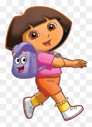 Dora And Happy School Bag Walking To School - Dora The Explorer