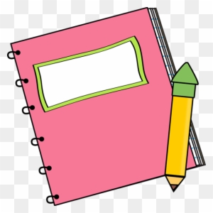 Paper Back School Clipart Pink - Clip Art Notebook And Pencil
