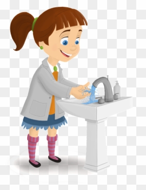 How To Wash Your Hands The Right Way - Girl Washing Hands Clipart