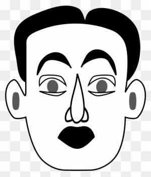 Surprised - Black And White Sad Man Clipart