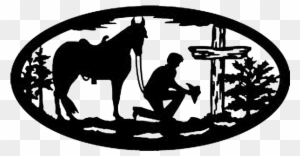 How To Be Saved - Cowboy Kneeling At Cross Silhouette