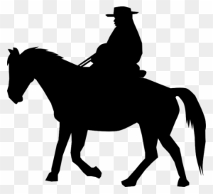 7196 Race Horse Silhouette Clip Art Public Domain Vectors - Cowboy Clipart Black And White