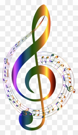 Chromatic Musical Notes Typography No Background Clipart - Transparent Background Music Notes