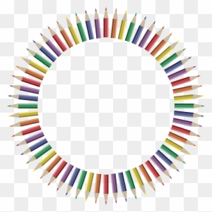 Free Clipart Of A Frame Of Colored Pencils - Keybd Min Big Rectangle Car Magnet