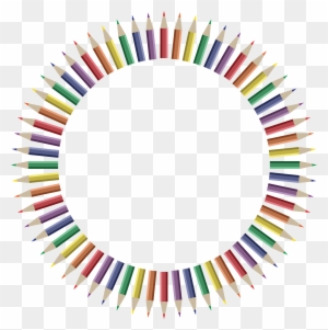 Free Clipart Of A Frame Of Colored Pencils - Keybd Min Big Rectangle Car Magnet