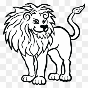 Free Clipart Of A Lion - Zoo Animals Coloring Pages