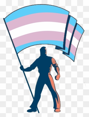 Trans - Man Holding Up Flag