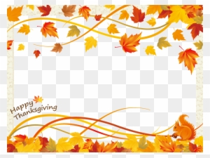 Thanksgiving Day Frame - Vector Fall Leaf Border