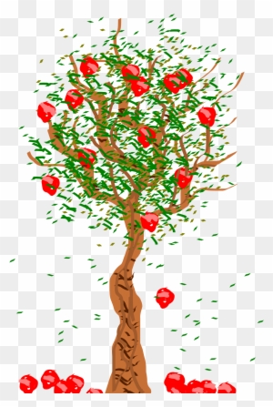 Clipart Apple Plant Tree - Fruits Falling From Tree