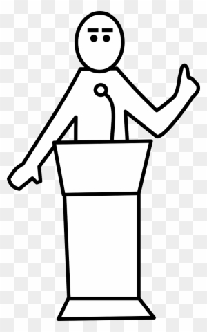 What Were You Thinking - Public Speaking Clipart Black And White