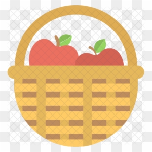 Apple Basket Icon - Fruit Basket Icon
