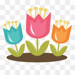 Tulips Svg Files For Scrapbooking Cardmaking Tulip - Cute Spring Clipart Png