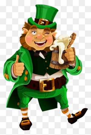 St Patricks Day Leprechaun With Beer Transparent Png - St Patrick's Day Leprechaun Beer